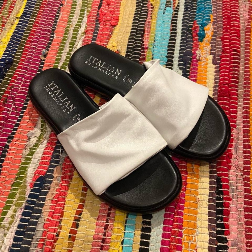 Black and white womens sandals